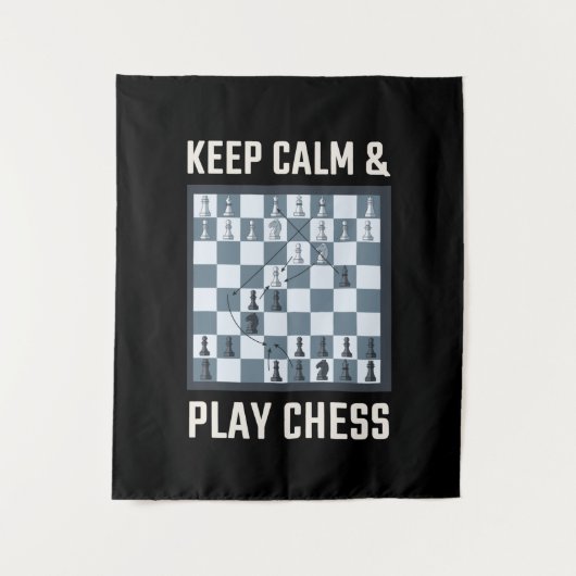 Chess Board Chess Player Wandkleed (Voorkant)