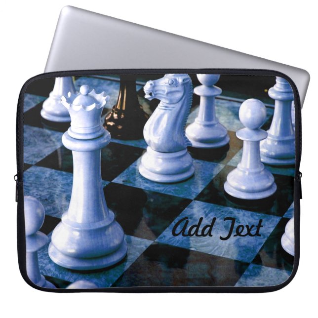Chess Board King past personaliseren aan Laptop Sleeve (Voorkant)