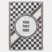 Chess Board Pattern + uw achtergrondkleur en tekst Deken (Voorkant Verticaal)