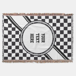 Chess Board Pattern + uw achtergrondkleur en tekst Deken
