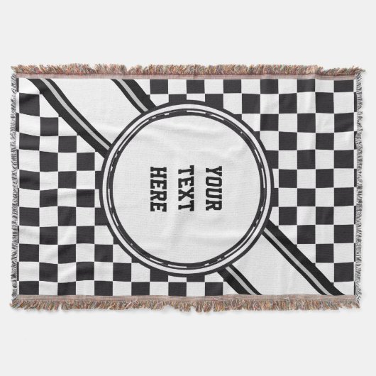 Chess Board Pattern + uw achtergrondkleur en tekst Deken (Voorkant)