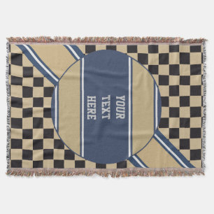 Chess Board Pattern + uw achtergrondkleur en tekst Deken