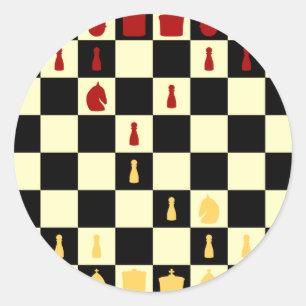 Chess Board Ronde Sticker