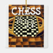 CHESS BOARD STYLE KERAMISCH ORNAMENT (Achterkant)