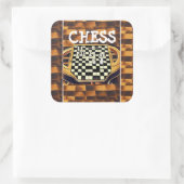 CHESS BOARD STYLE VIERKANTE STICKER (Tas)