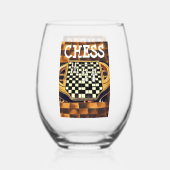 CHESS BOARD STYLE WIJNGLAS ZONDER VOET (Achterkant)