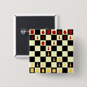 Chess Board Vierkante Button 5,1 Cm (Voorkant /achterkant)