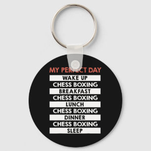 Chess Boxing My Perfect Day Player Day Routine Sleutelhanger