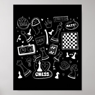 Chess Checkmate, gewoon Chess Quotes Graphic de Poster