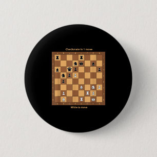 Chess Checkmate, gewoon Chess Quotes Graphic de Ronde Button 5,7 Cm