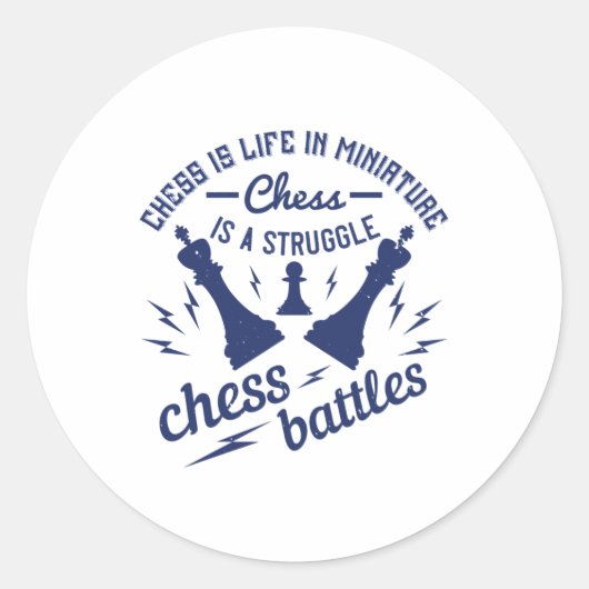 Chess - Chess is het leven in miniatuurvorm Ronde Sticker (Voorkant)