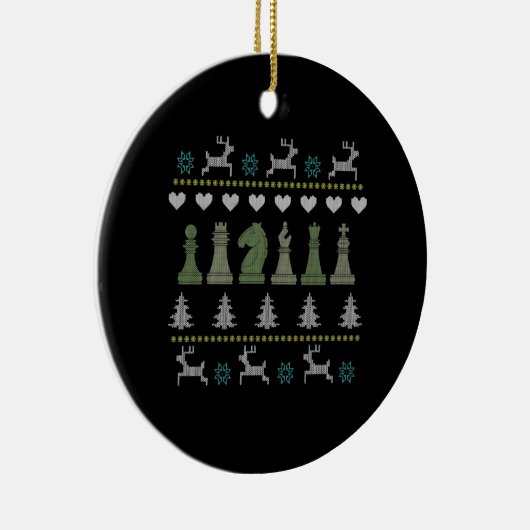Chess - Chess Pineersels Ugly Kerstmis Keramisch Ornament (Rechts)