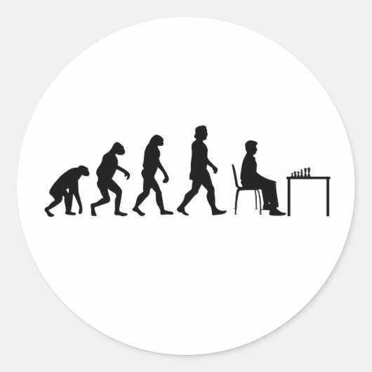 Chess - Chess Player Evolution Ronde Sticker (Voorkant)