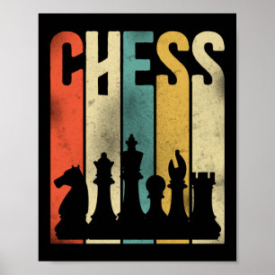 Chess Chess Retro Player Chess Piece Retro Poster