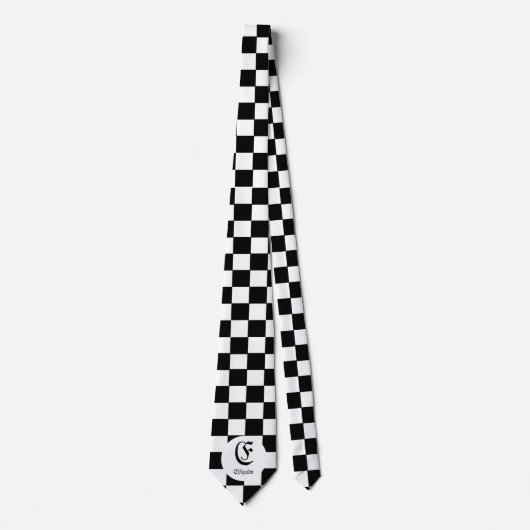 Chess Club Custom Name Initiaal Stropdas (Voorkant)