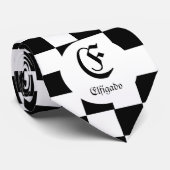 Chess Club Custom Name Initiaal Stropdas (Opgerold)