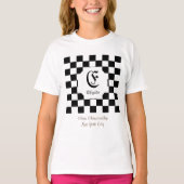 Chess Club Custom Name Initiaal T-shirt (Voorkant)