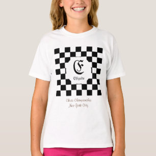 Chess Club Custom Name Initiaal T-shirt