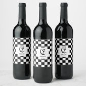 Chess Club Custom Name Initiaal Wijn Etiket (Flessen)