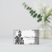 Chess Coach King Metallic Silver Faux Visitekaartje (Staand voorkant)