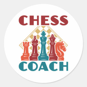 Chess Coach Ronde Sticker