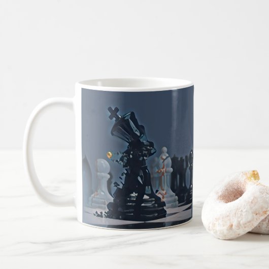 Chess - Cool Blue-foto Koffiemok (Met donut)