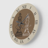 Chess Couple King & Queen Wall Clock Grote Klok (Hoek)