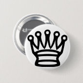 Chess Crown symbool zwart stuk Ronde Button 5,7 Cm (Voorkant /achterkant)