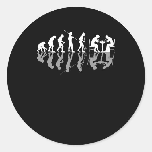 Chess Evolution Chessboard Lover Chess Gamer Ronde Sticker (Voorkant)
