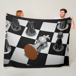 Chess Game Checkmate Fleece Blanket