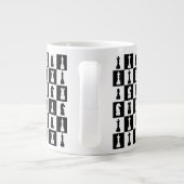 Chess Game Figures Black and White Pattern Jumbo Beker (Achterkant)