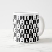 Chess Game Figures Black and White Pattern Jumbo Beker (Voorkant rechts)