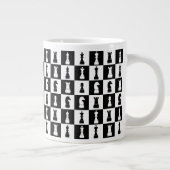 Chess Game Figures Black and White Pattern Jumbo Beker (Rechts)