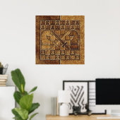 CHESS GAME IN STONE POSTER (Thuiskantoor)