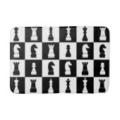Chess Game Pattern Black en White Badmat (Voorkant)