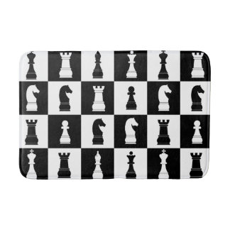 Chess Game Pattern Black en White Badmat