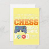 Chess Gift | Kaas videospel of voedselontwerp Bedankkaart (Voorkant / Achterkant)