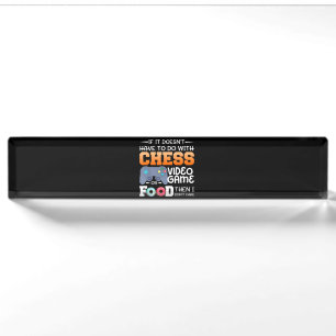 Chess Gift Kaas-videospel of voedselontwerp Naambordje