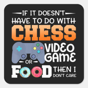 Chess Gift Kaas-videospel of voedselontwerp Vierkante Sticker