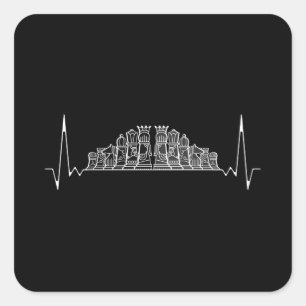 Chess Heartbeat Vierkante Sticker