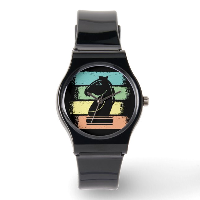 Chess Horse Retro Horloge (Voorkant)
