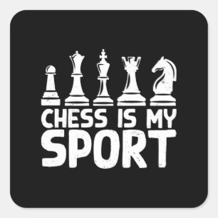 Chess is mijn sport vierkante sticker