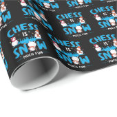 Chess is Snow Much Fun - Winter Holiday Snowman Cadeaupapier (Rol Hoek)