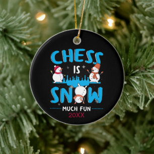Chess is Snow Much Fun - Winter Holiday Snowman Keramisch Ornament