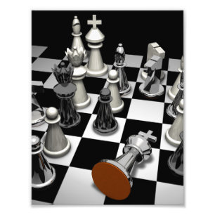 Chess Jigzaag Puzzle Foto Afdruk