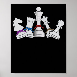 Chess Jiu Jitsu voor BJJ Martial Art Grappling Poster