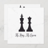 Chess King and Queen Pieces Wedding Design (Voorkant / Achterkant)
