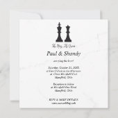 Chess King and Queen Pieces Wedding Design (Achterkant)