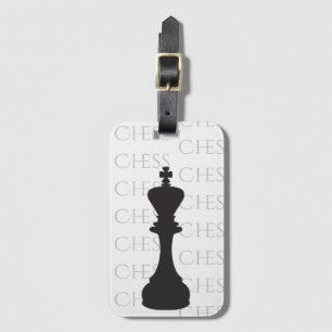 Chess King Classic Piece Modern Black, White Bagagelabel