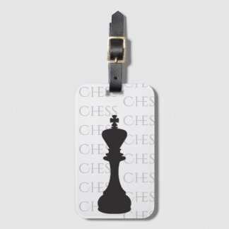 Chess King Classic Piece Modern Black, White Bagagelabel
